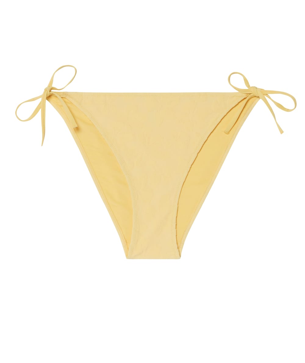 Bikini swimsuit with textured floral pattern;