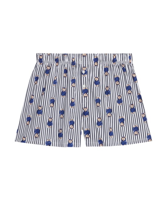 Cotton boxer shorts with pattern;