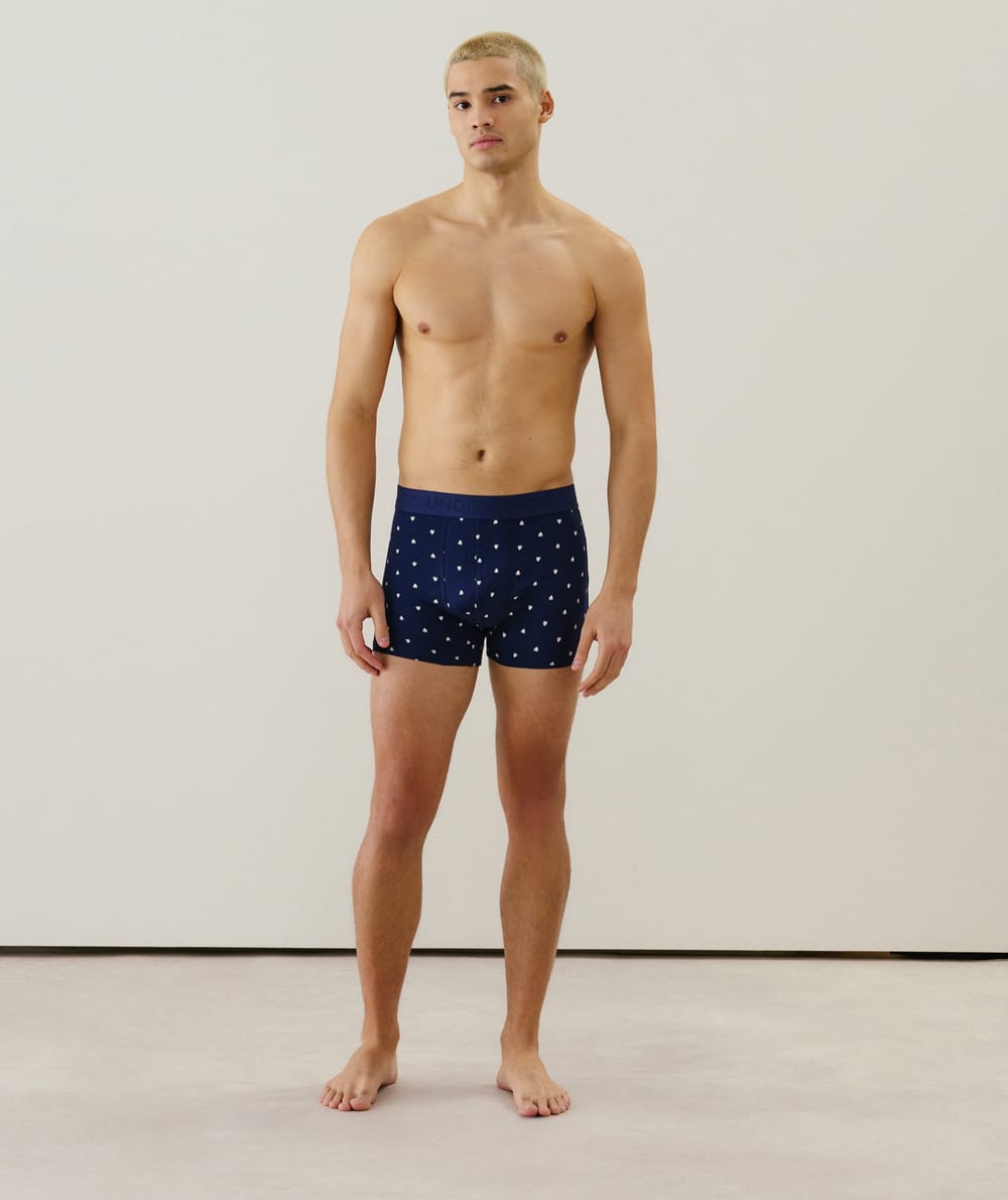 Patterned cotton boxer shorts;