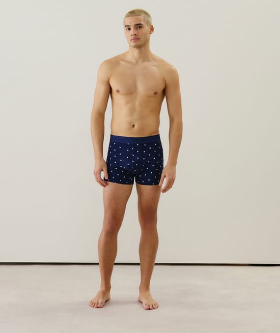 Patterned cotton boxer shorts;