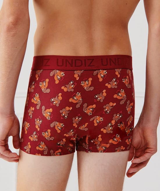 Boxer en coton à motifs;
