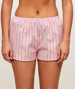 Striped cotton shorts;