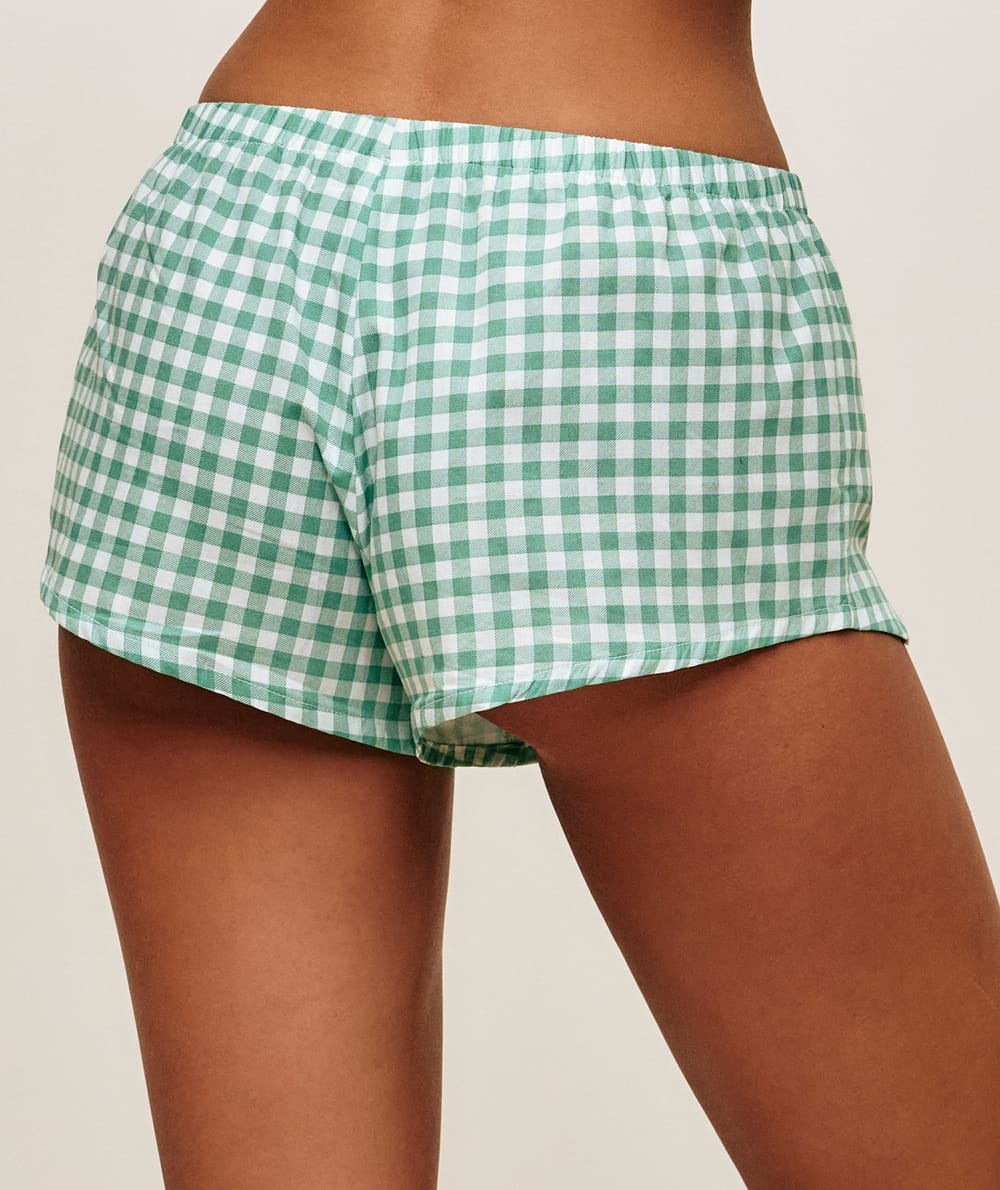 Gingham cotton shorts;