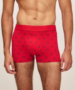 Printed cherry cotton shorts;