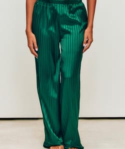 Striped satin pajama trousers;