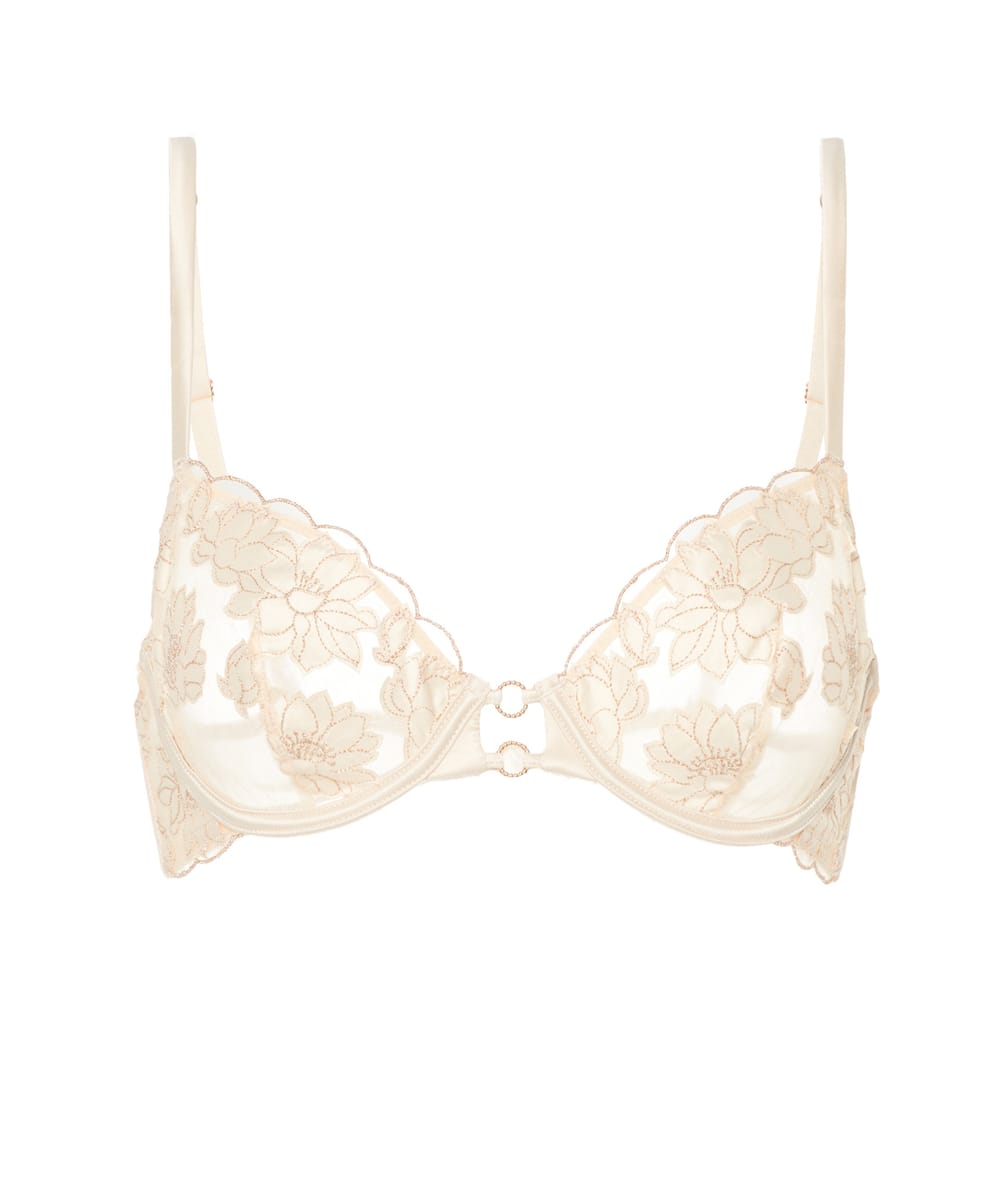 Balconette bra with embroidery;