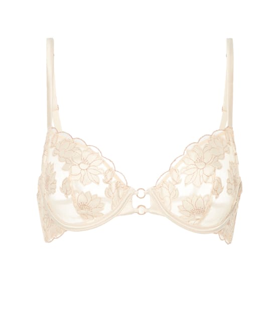 Balconette bra with embroidery;