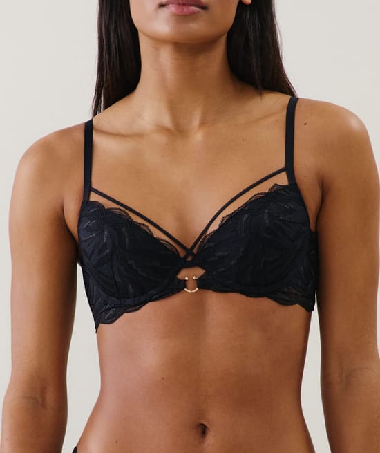 Lace bra - black;