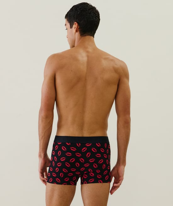 Cotton boxer shorts with pattern;