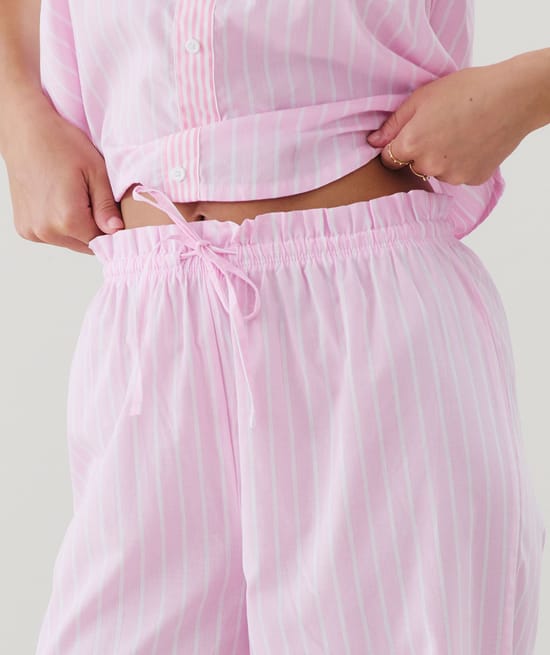 Katoenen broek met strepen;