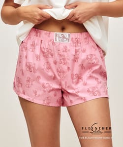 Short in printed cotton poplin Betty Boop;
