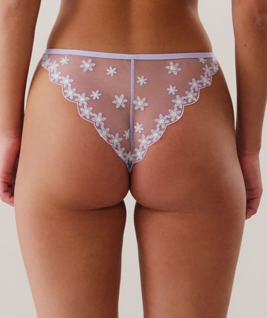 Thong with embroidery;