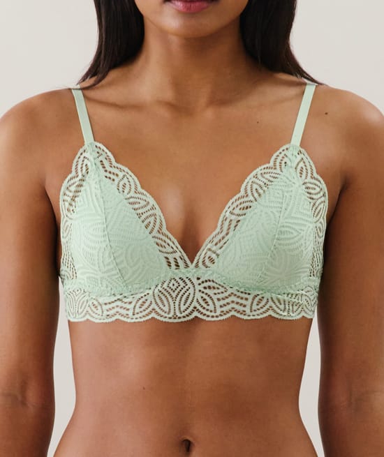 Lace triangle bra;