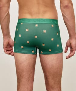 Green cotton boxer with bear patterns;