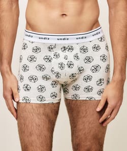 Cotton boxer shorts with dice pattern;