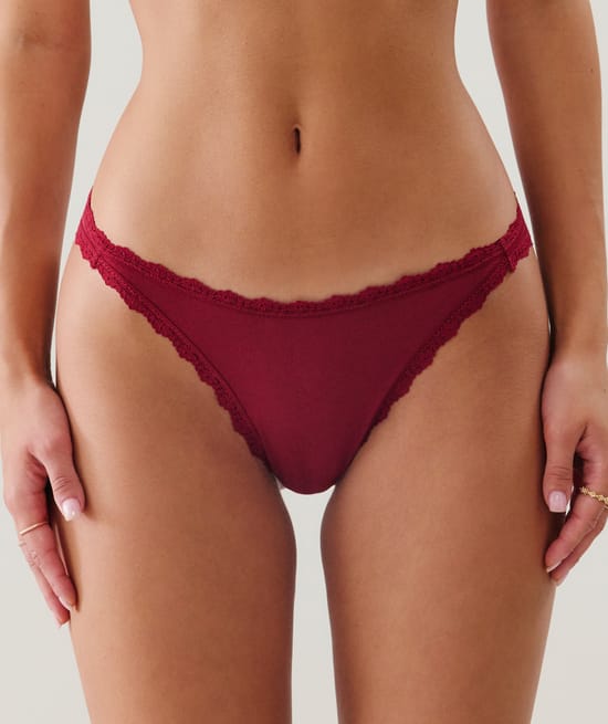 Cotton and lace brief;