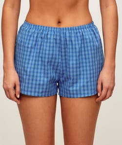 Checkered cotton shorts;