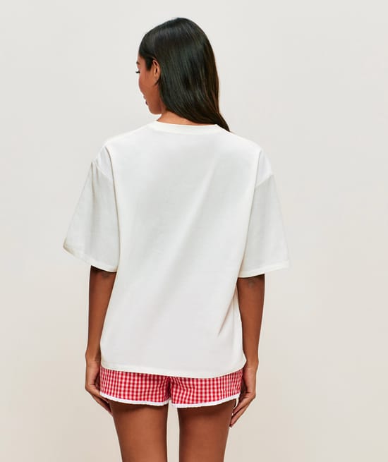 T-shirt manches courtes oversize en jersey imprim&eacute; "Farmer's market";