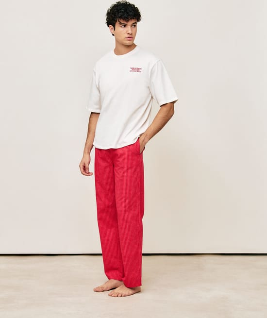 Cotton check trousers;