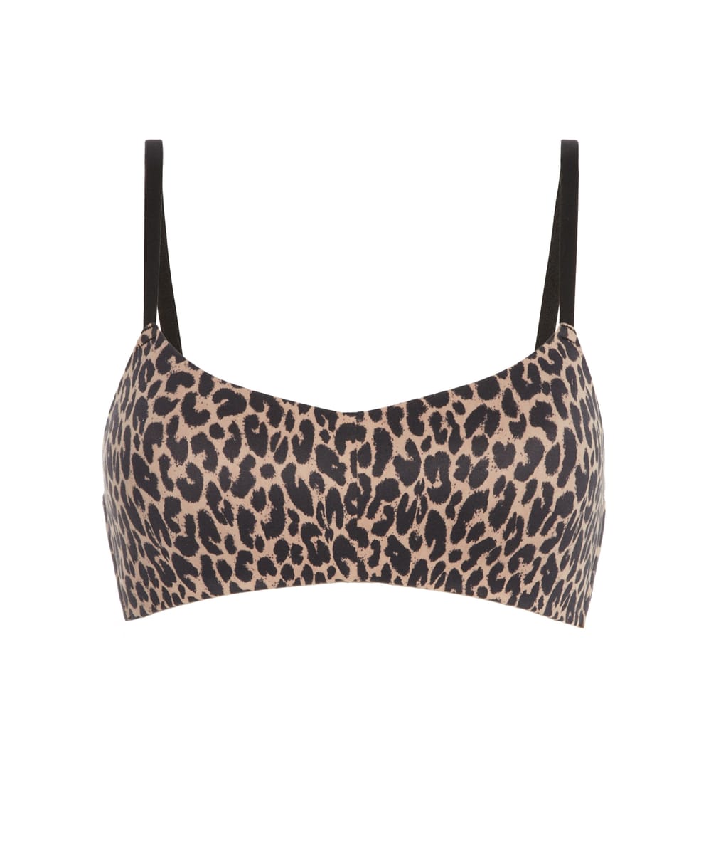 Brassière léopard en microfibre;