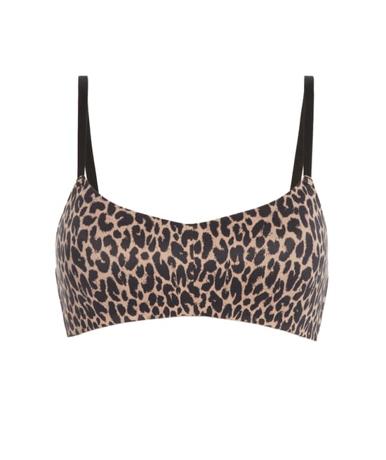 Brassière léopard en microfibre;