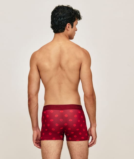 Printed cotton boxer kisses;