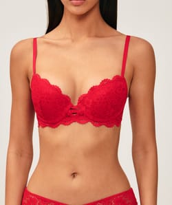 Lace floral push-up bra;