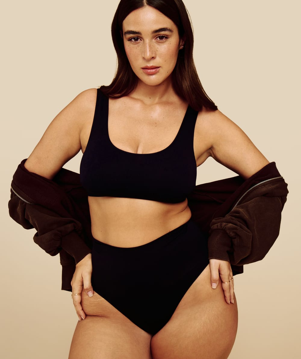 Culotte taille haute en microfibre;