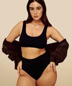 Culotte taille haute en microfibre;