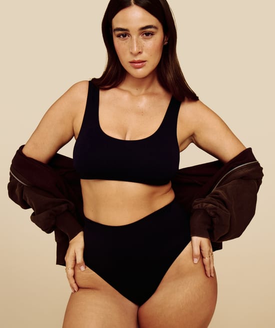 Culotte taille haute en microfibre;