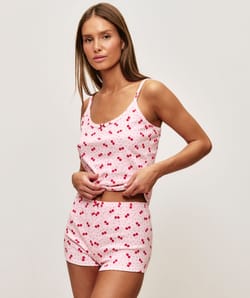 Cherry jersey camisole;