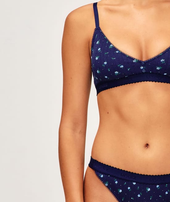 Soutien-gorge triangle imprim&eacute; floral;