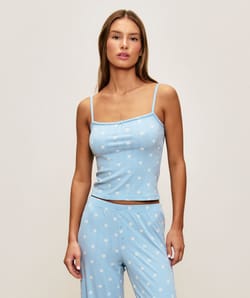 Printed daisy tank top;