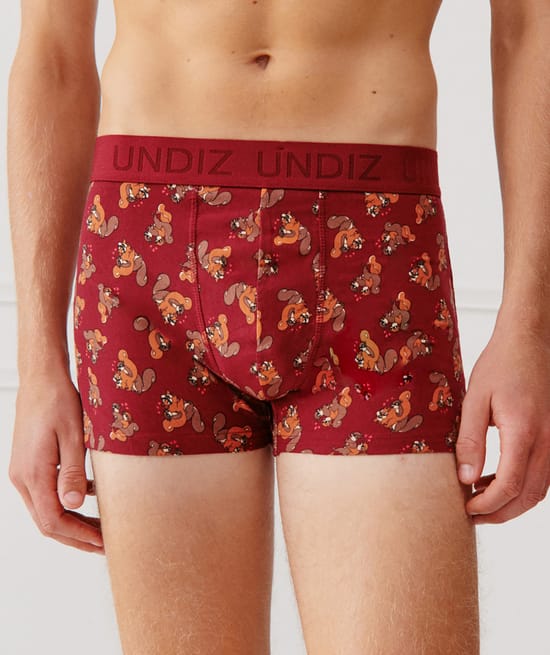 Boxer en coton à motifs;