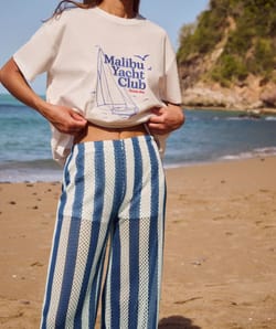 Pantalon crochet ray&eacute; avec short int&eacute;gr&eacute;;