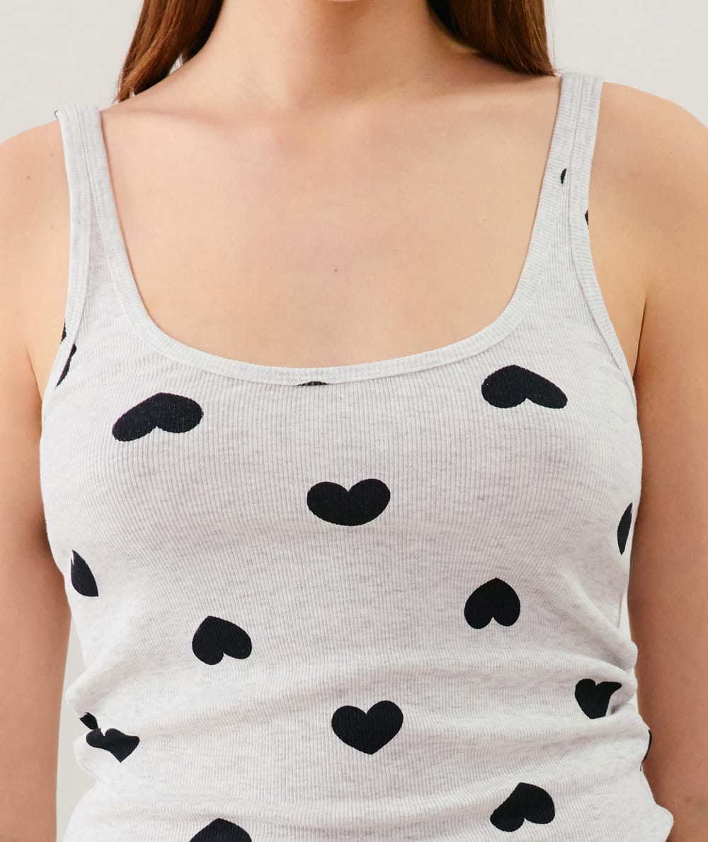 Débardeur en jersey côtelé;