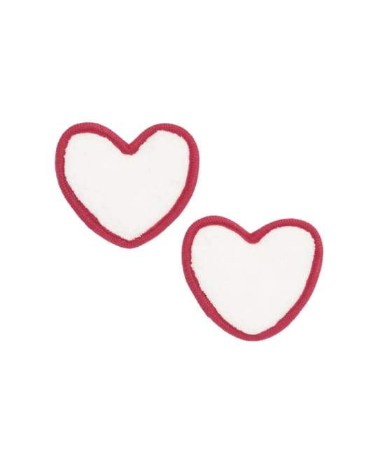 Reusable heart-shaped makeup remover pads;
