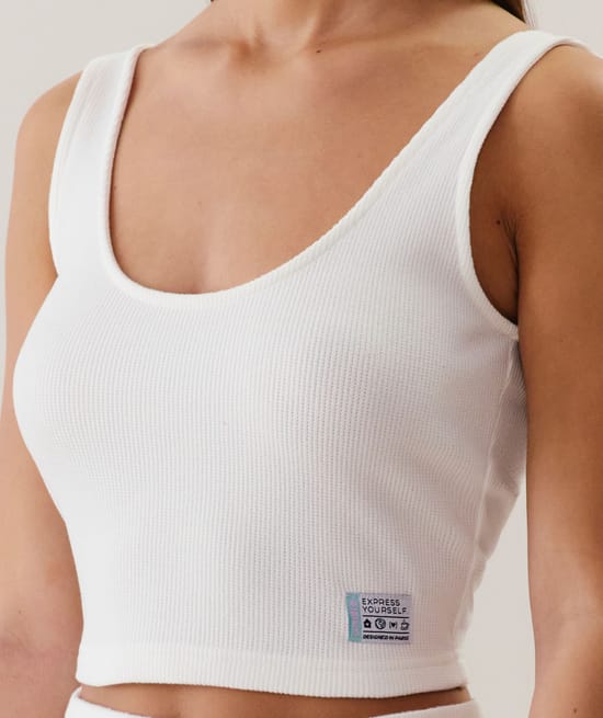 Top blanc cassé;
