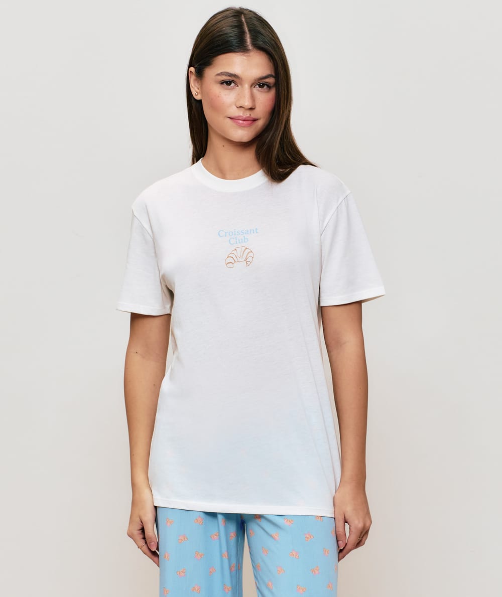 Camiseta de jersey con mensaje Croissant Club;
