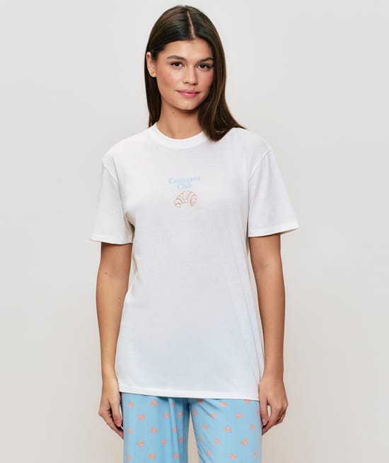 Camiseta de jersey con mensaje Croissant Club;