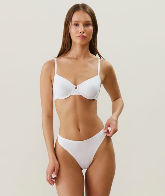 Microfibre balconette bra;