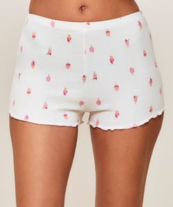 Shorts in jersey with icy patterns;