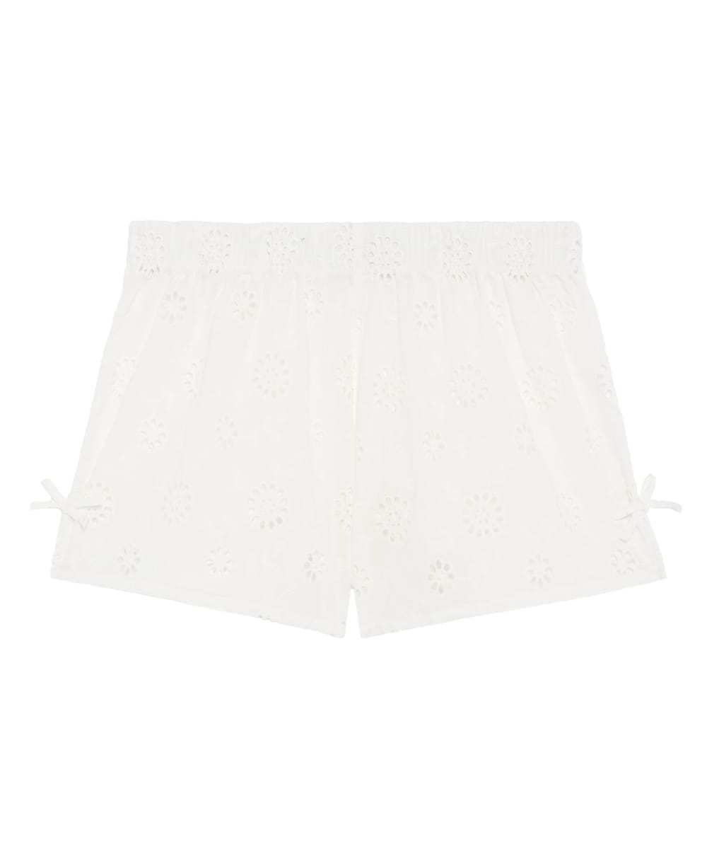 Katoenen short met borduurwerk;