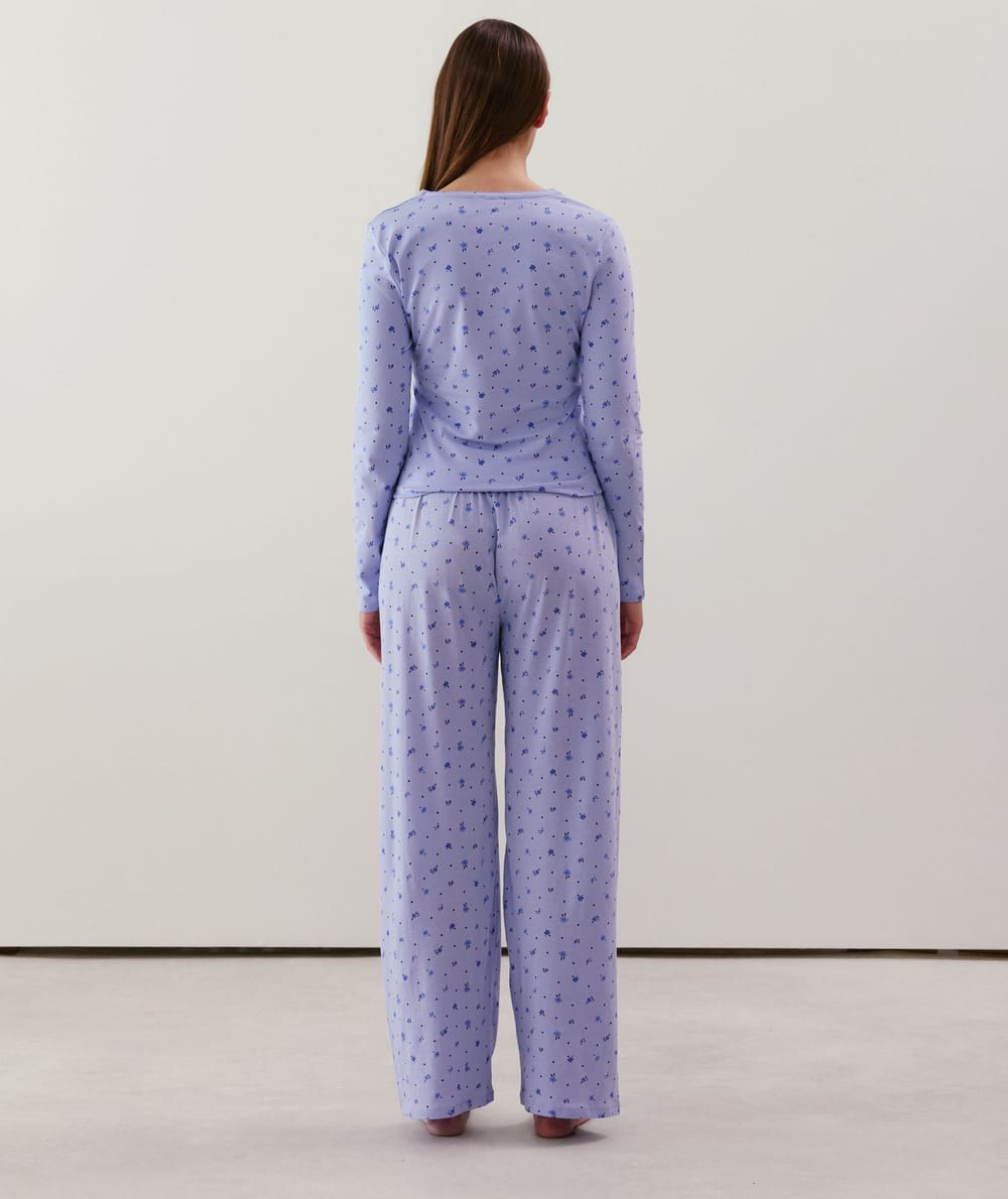 Top en jersey bleu ciel;