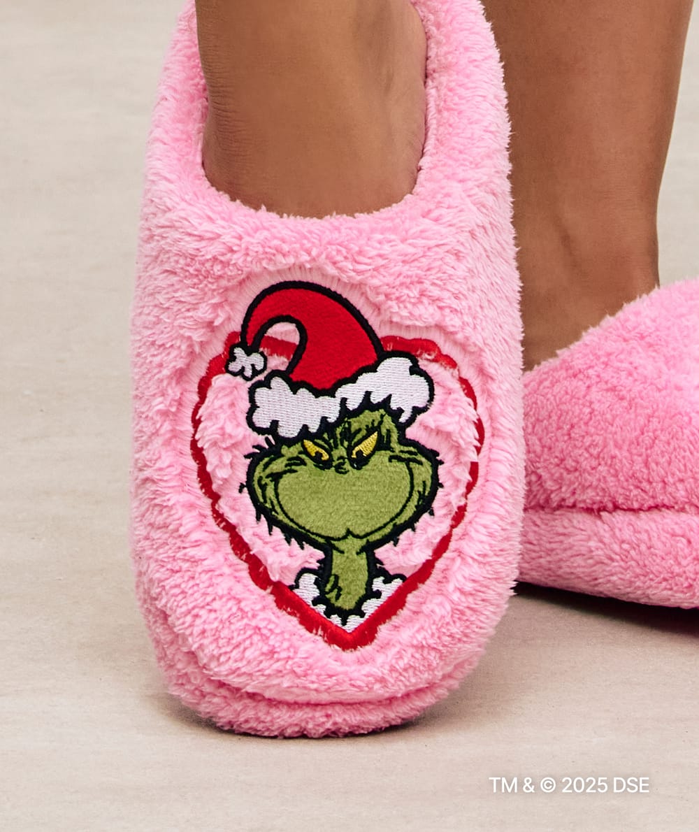 Chaussons sherpa Grinch;