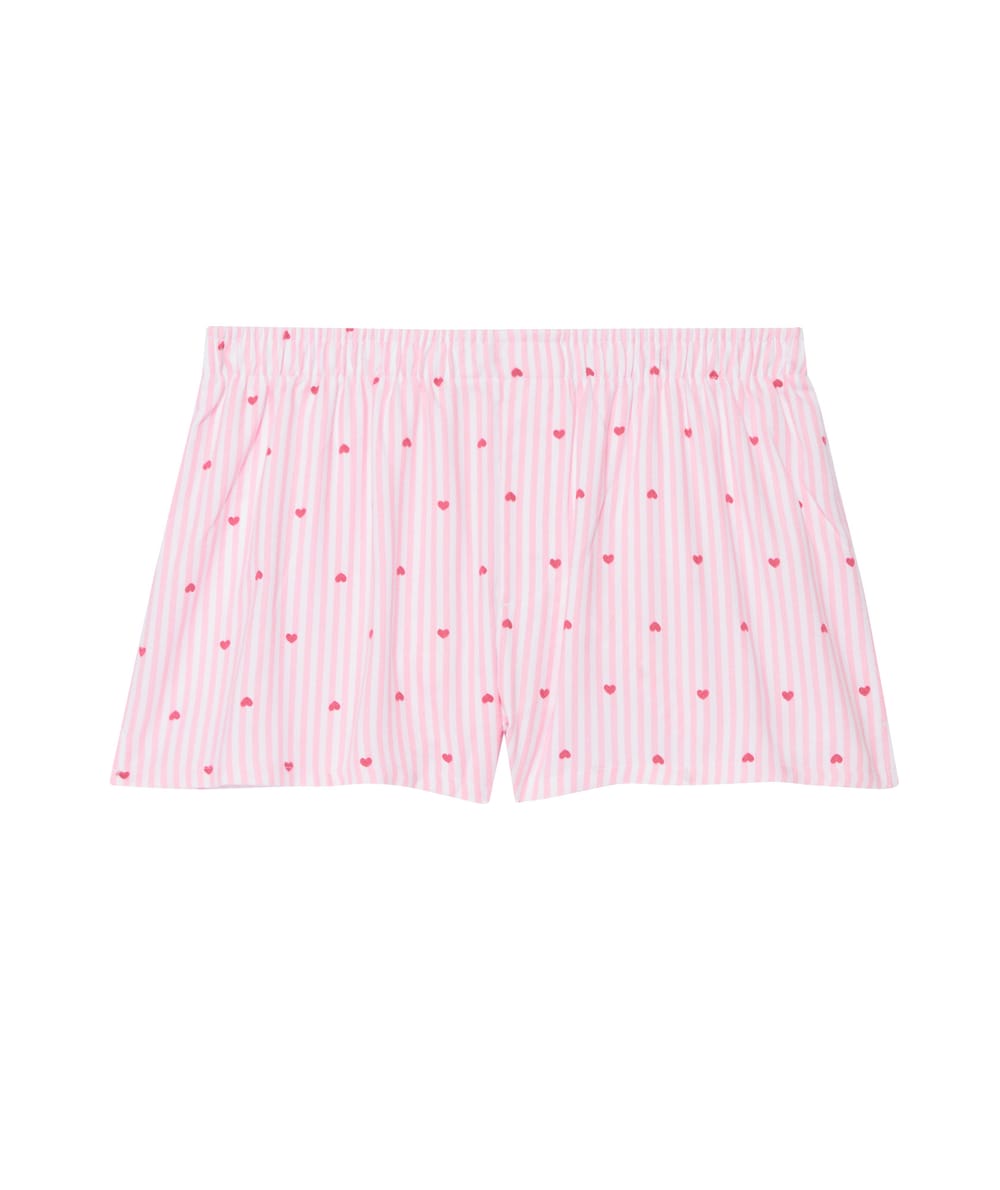 Striped jersey Shorts with heart patterns;