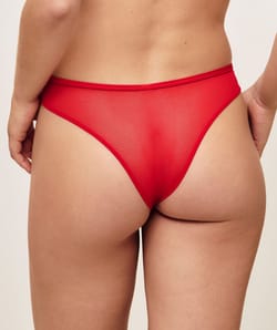 Tanga en tulle avec broderies;