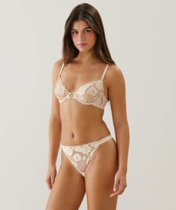 Balconette bra with embroidery;
