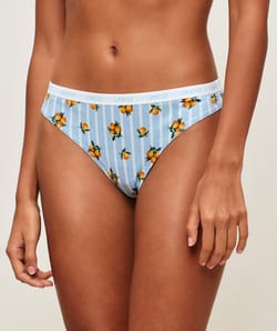 String en coton &agrave; rayures motifs mandarines;