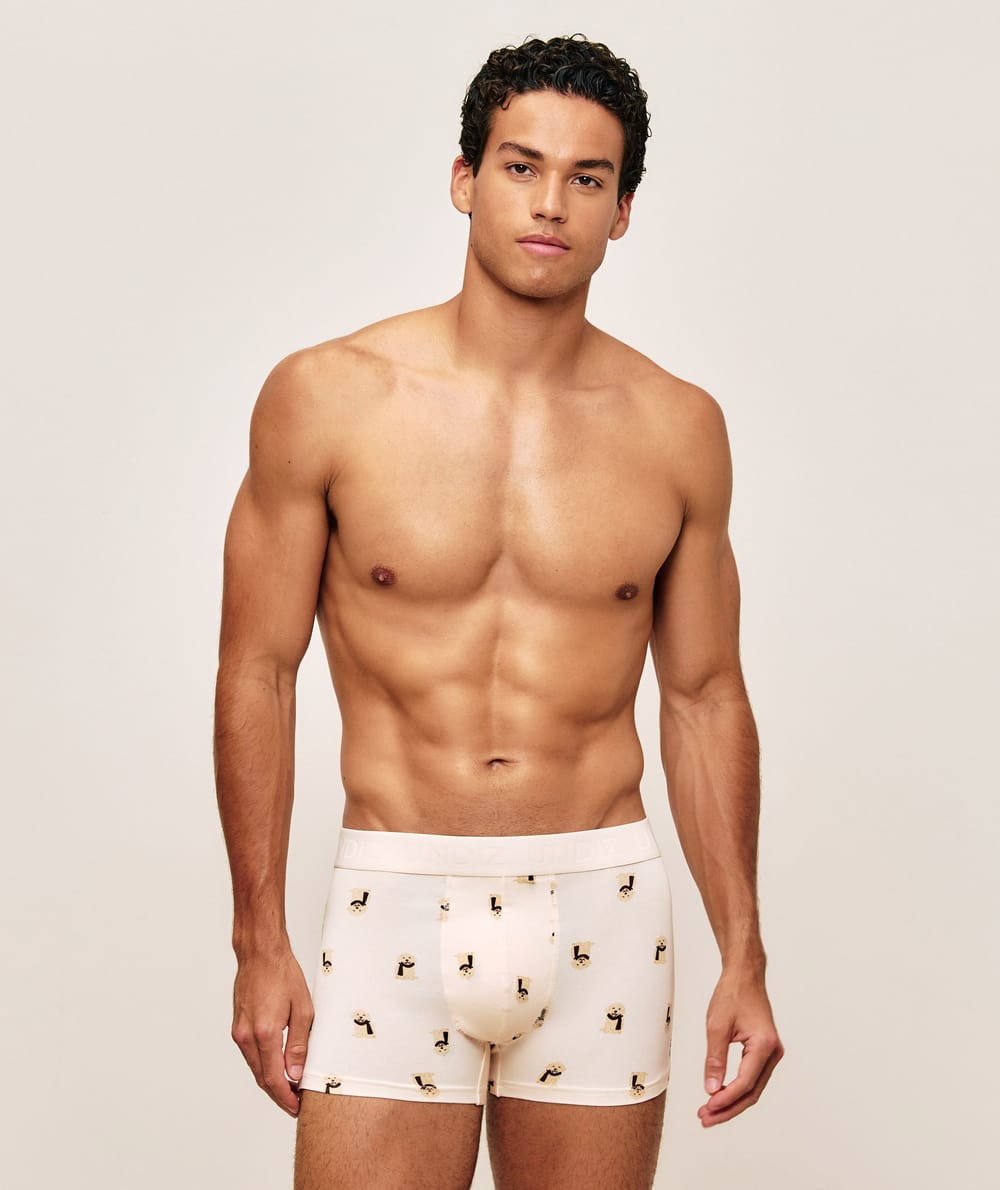 Boxer en coton imprim&eacute; chien;